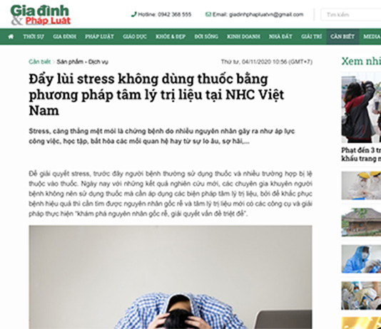 [Gia đình & Pháp luật] Đẩy lùi stress không dùng thuốc bằng phương pháp tâm lý trị liệu tại NHC Việt Nam