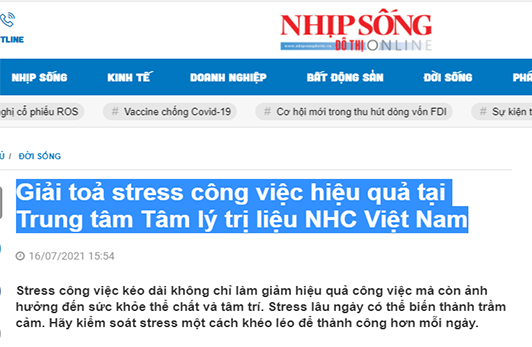 [Nhịp Sống Đô Thị] Giải toả stress công việc hiệu quả tại Trung tâm Tâm lý trị liệu NHC Việt Nam