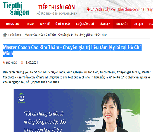 [Tiếp Thị Sài Gòn] Master Coach Cao Kim Thắm - Chuyên gia trị liệu tâm lý giỏi tại Hồ Chí Minh