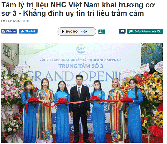 [Soha] Tâm lý trị liệu NHC Việt Nam khai trương cơ sở 3 - Khẳng định uy tín trị liệu trầm cảm